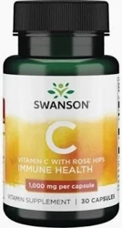 SWANSON Wit. C 1000MG Z DZIKĄ RÓŻĄ 30 KAPSUŁEK
